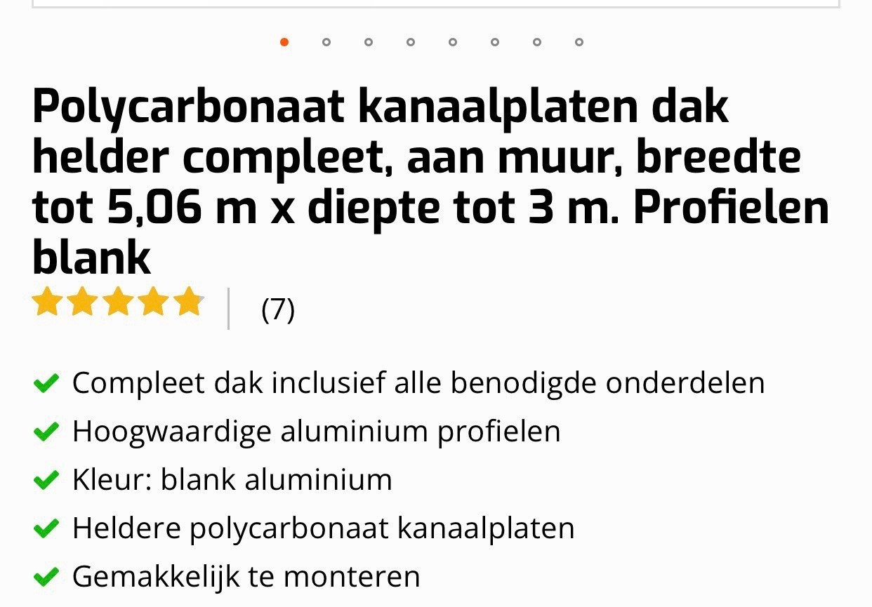 Compleet polycarbonaat afdak nieuw.