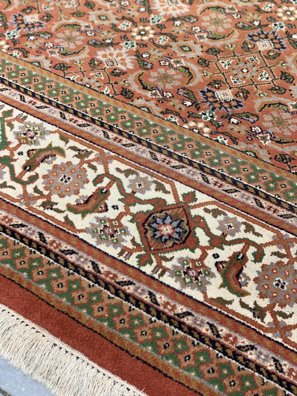 ✨Waanzinnig Mooi Oranje-Groen Handgeknoopt Vintage Vloerkleed ✨
