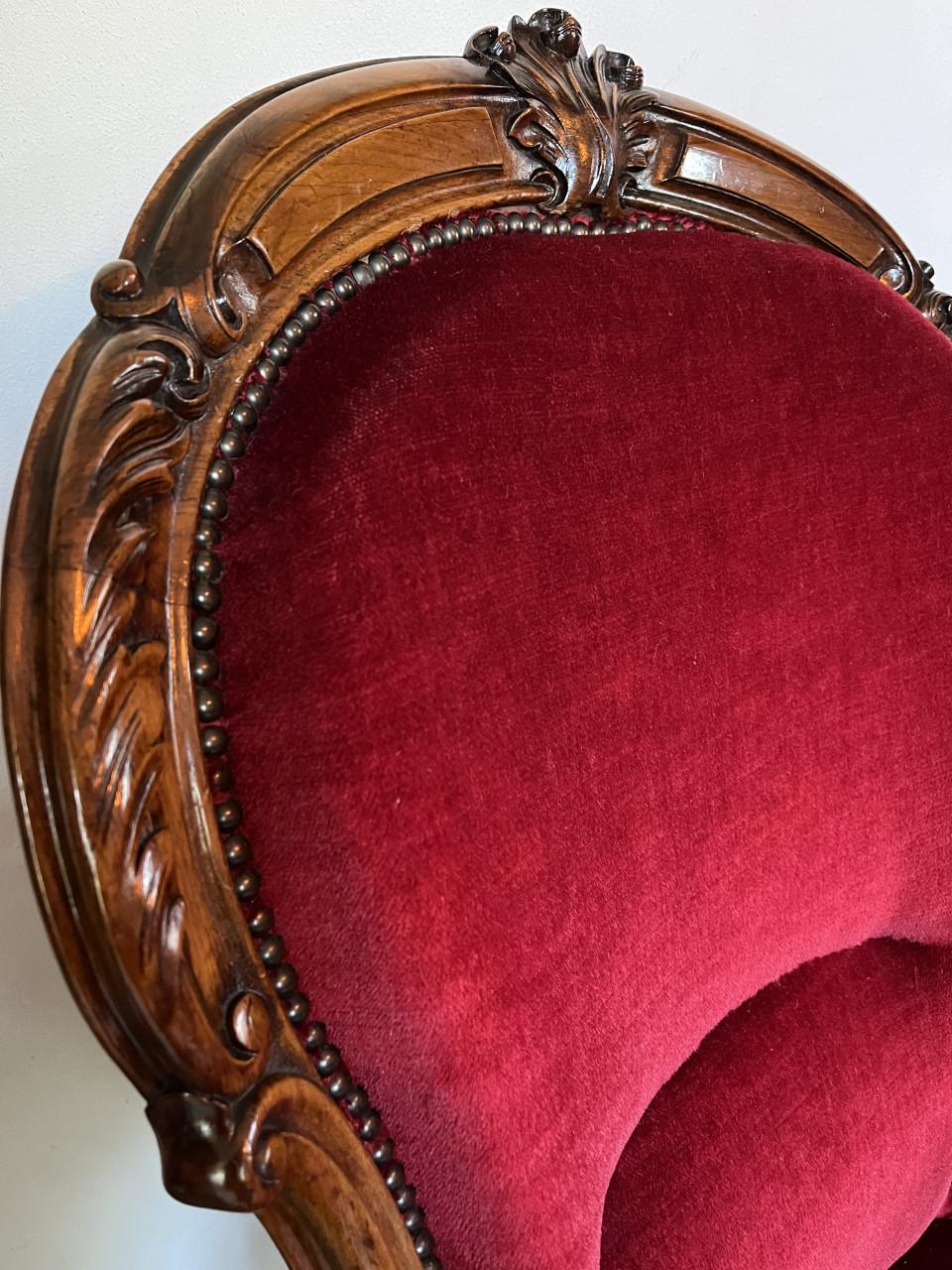 Antieke Rococo tafel, stoelen en zitbank in prima staat