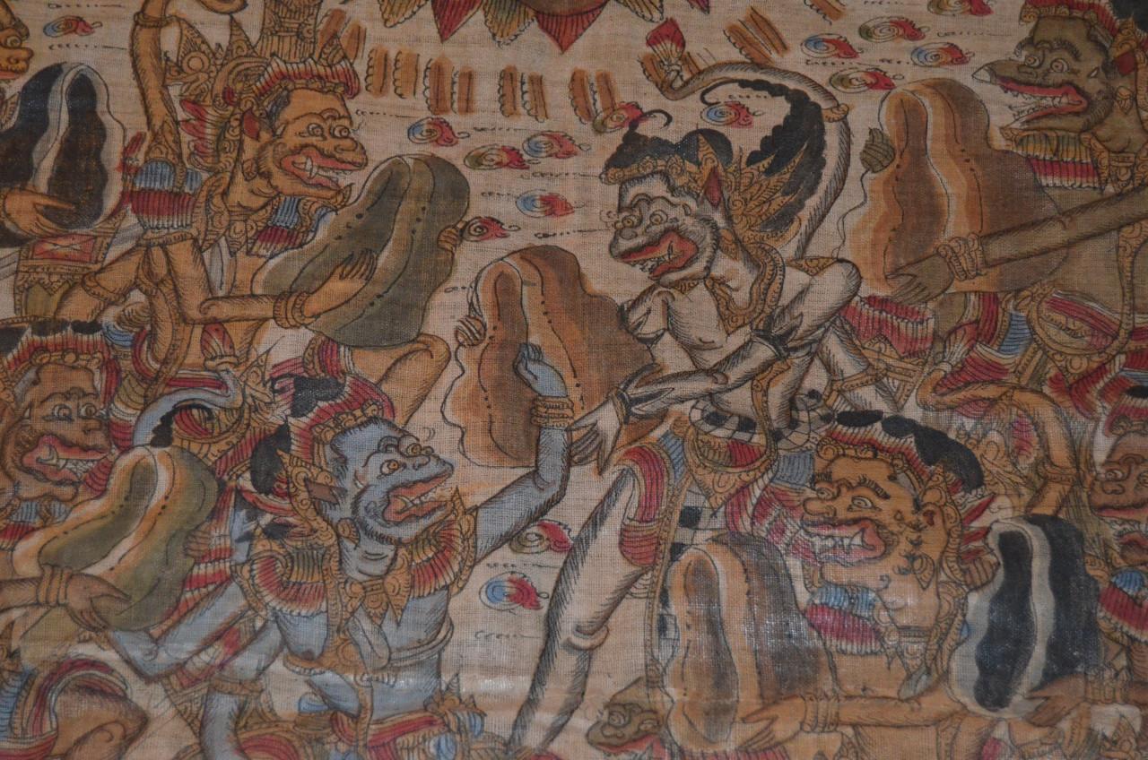 Kamasan Bali Schilderij scene Ramayana epos