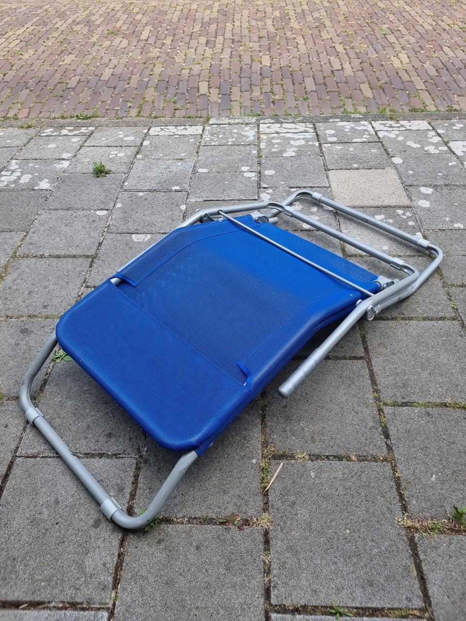 Blauwe tuin- en ligstoel