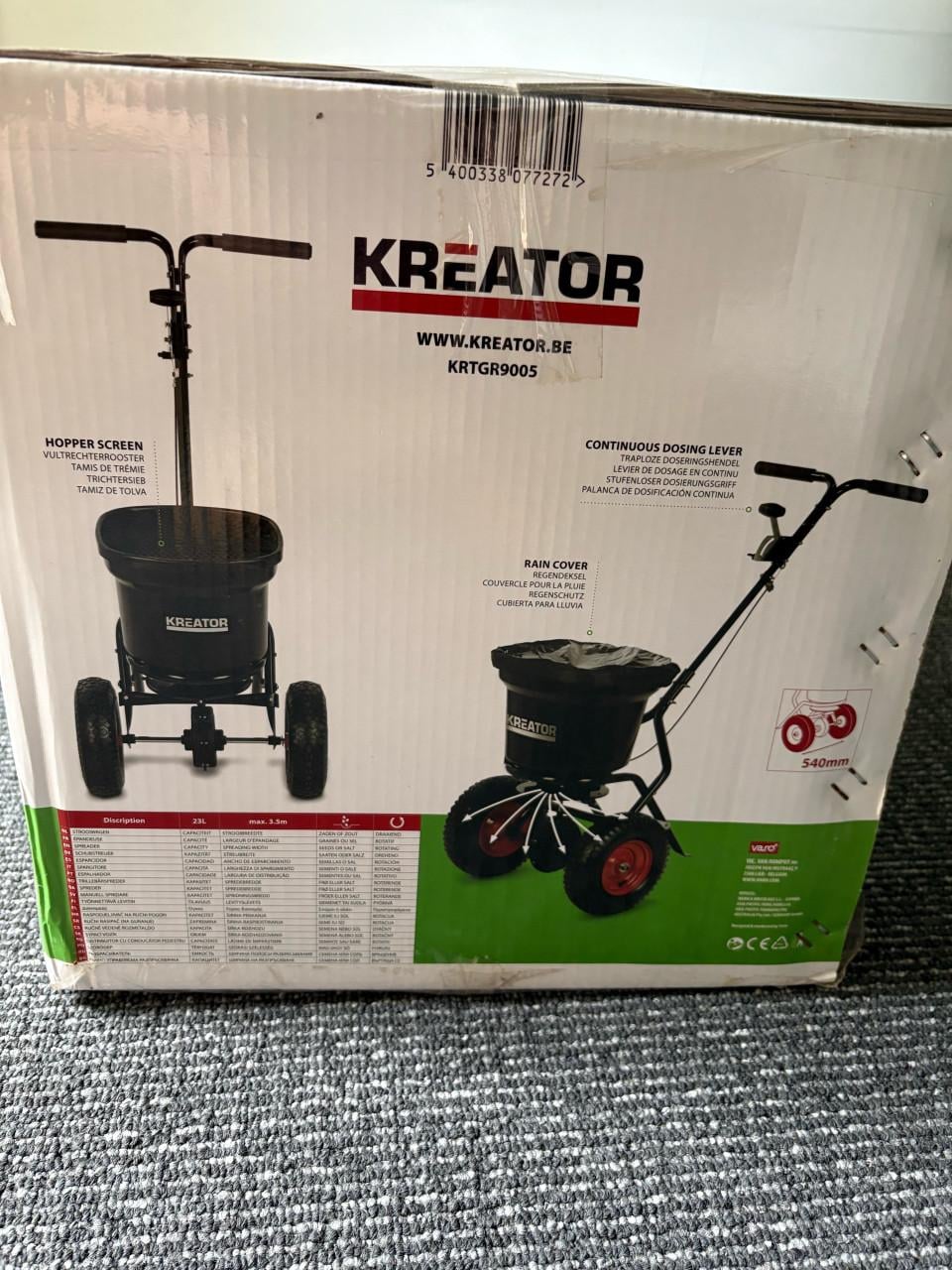Nieuw in de doos - Kreator strooiwagen 23 liter  - KRTGR9005