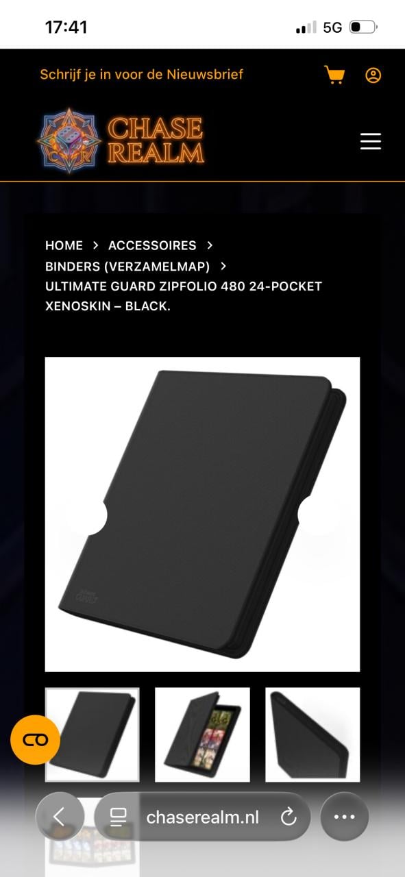 Ultimate Guard Zipfolio 480 24-Pocket Xenoskin – Black.
