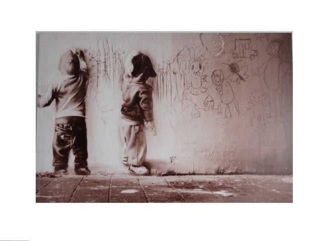 " Children " Prachtig art print op canvasdoek , afmeting 120 cm x 80 cm