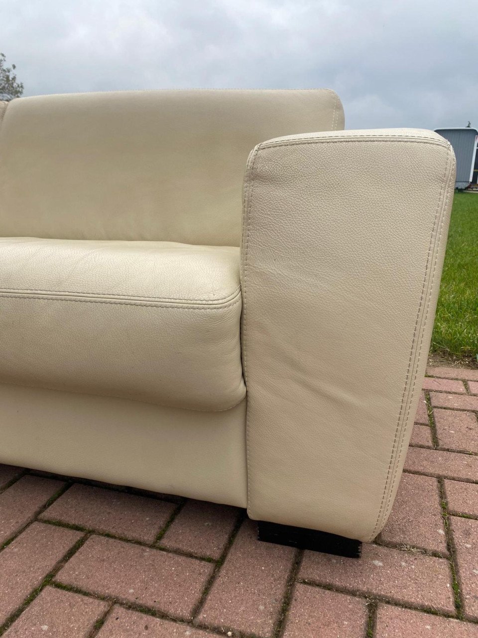 GRATIS LEVERING Mooie Echt Leer 3 + 1.5 -zits Bankstel