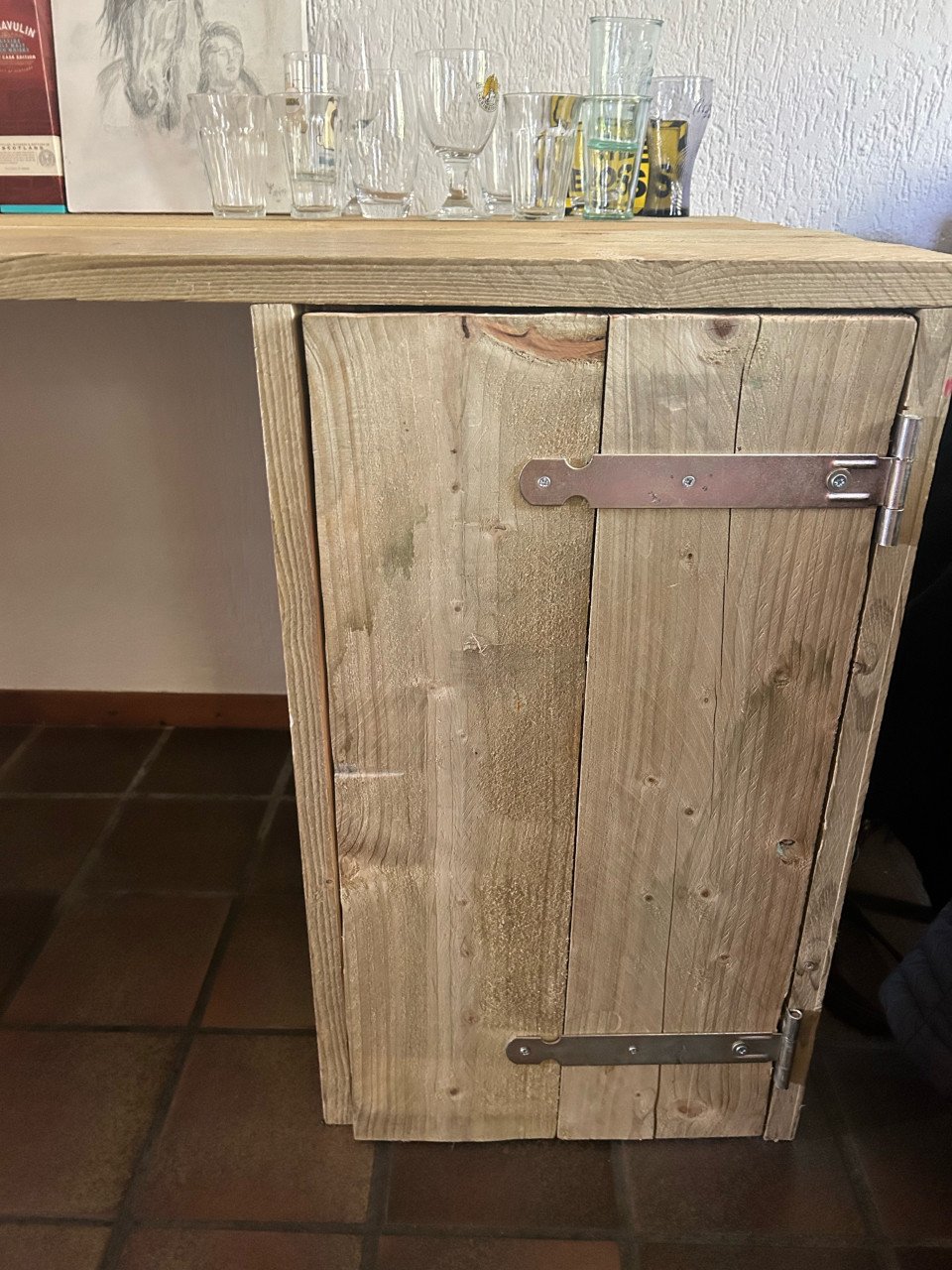 Steigerhouten bureau, oerdegelijk handgemaakt