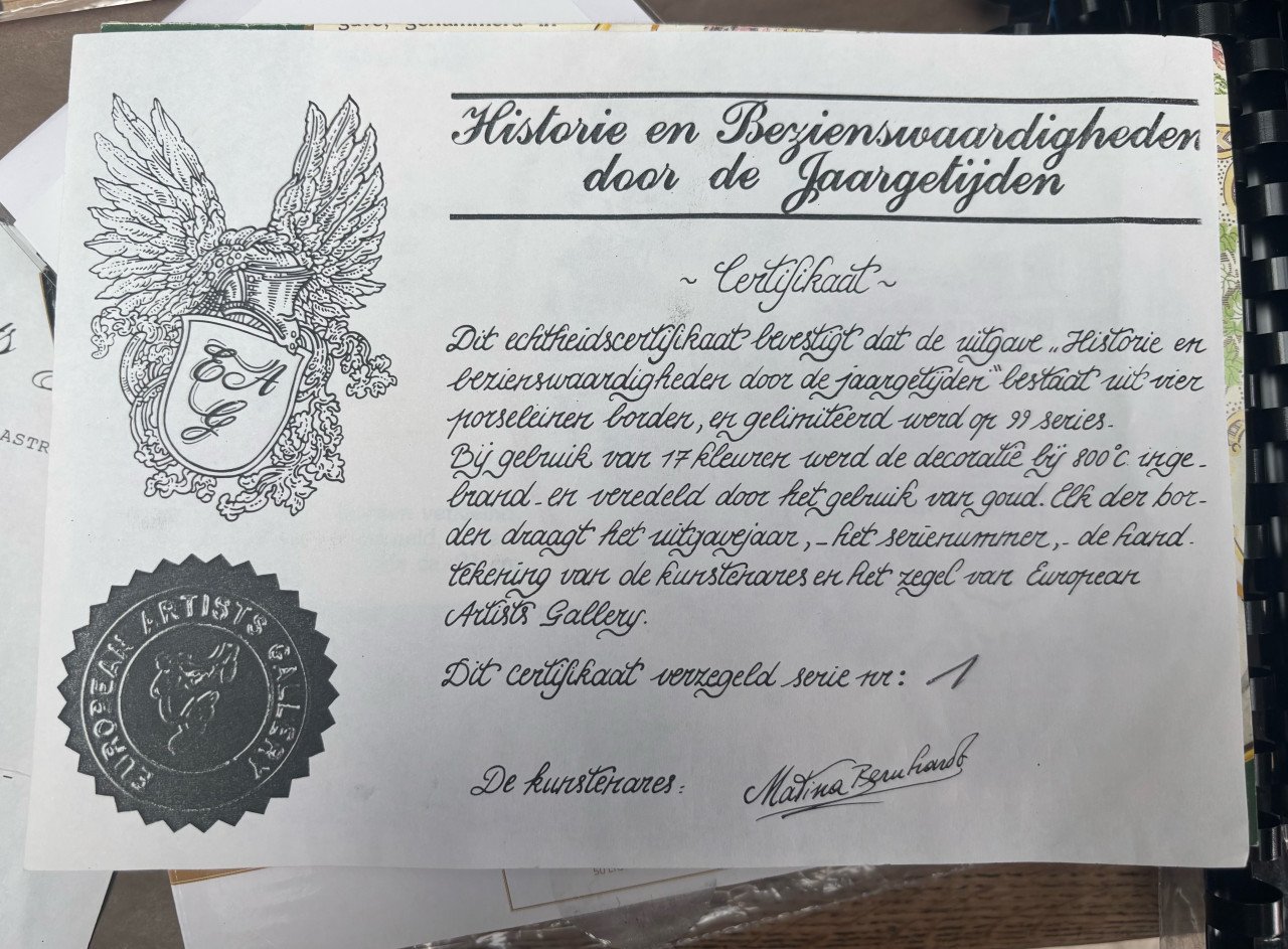 Set van 4 Limoges porseleinen Kapelle-borden – 23k goud