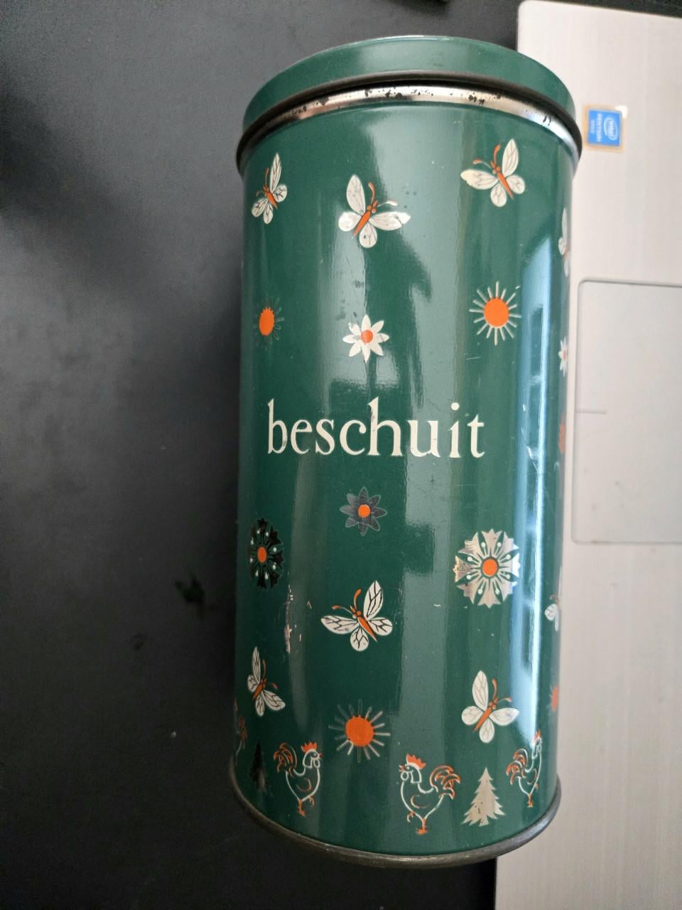 Vintage Spar jubileum beschuitblik uit 1957,