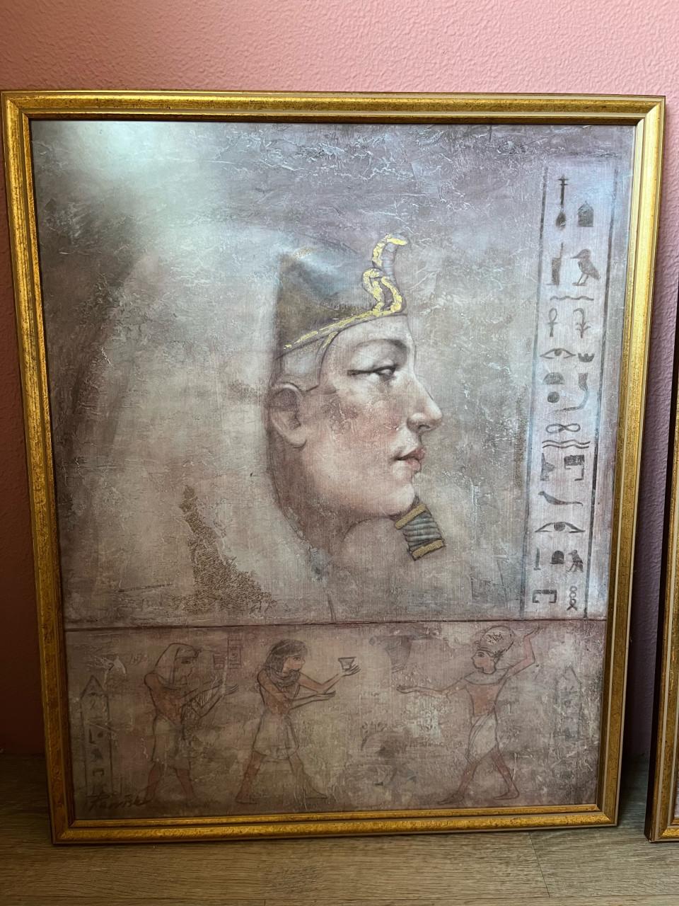 Set schilderijen Egyptisch Ramses Cleopatra – John Parrish – met lijst