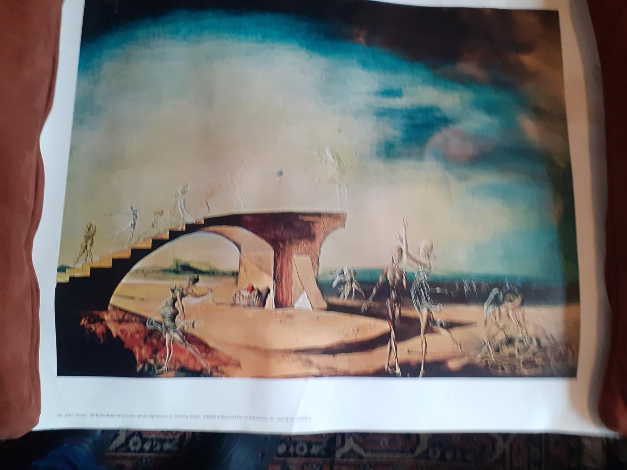 Leuk Schilderij " Oude Blauwe Deur " van Jopie Huisman. & Salvador Dali