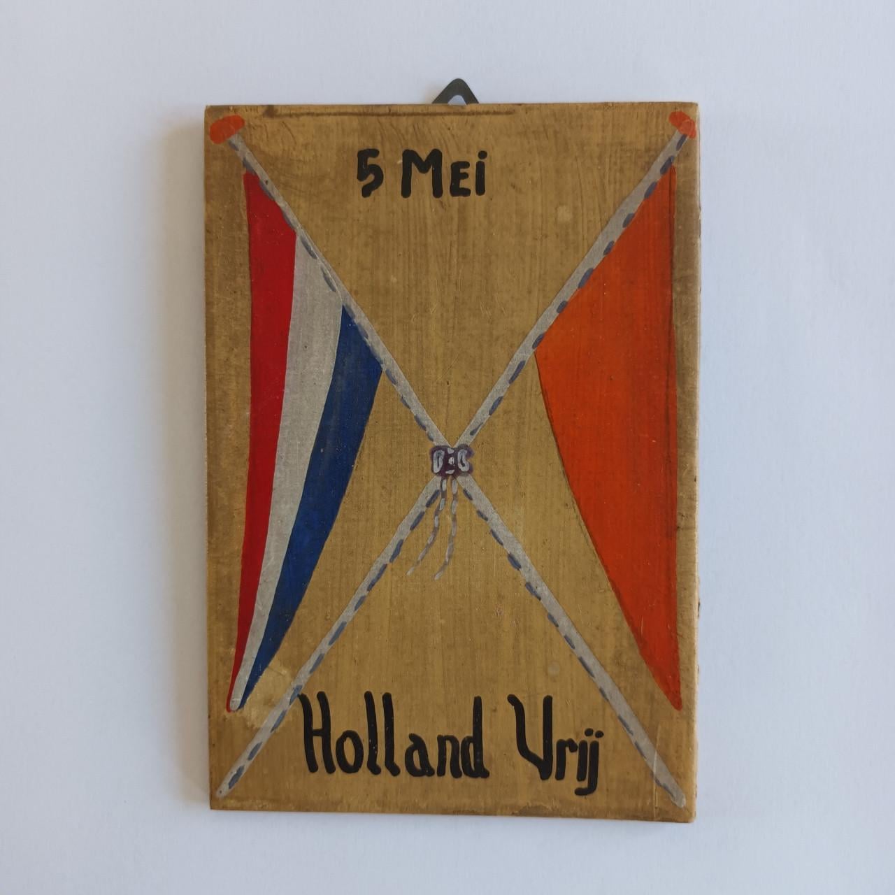 Bevrijdingsbordje handgemaakt van hout