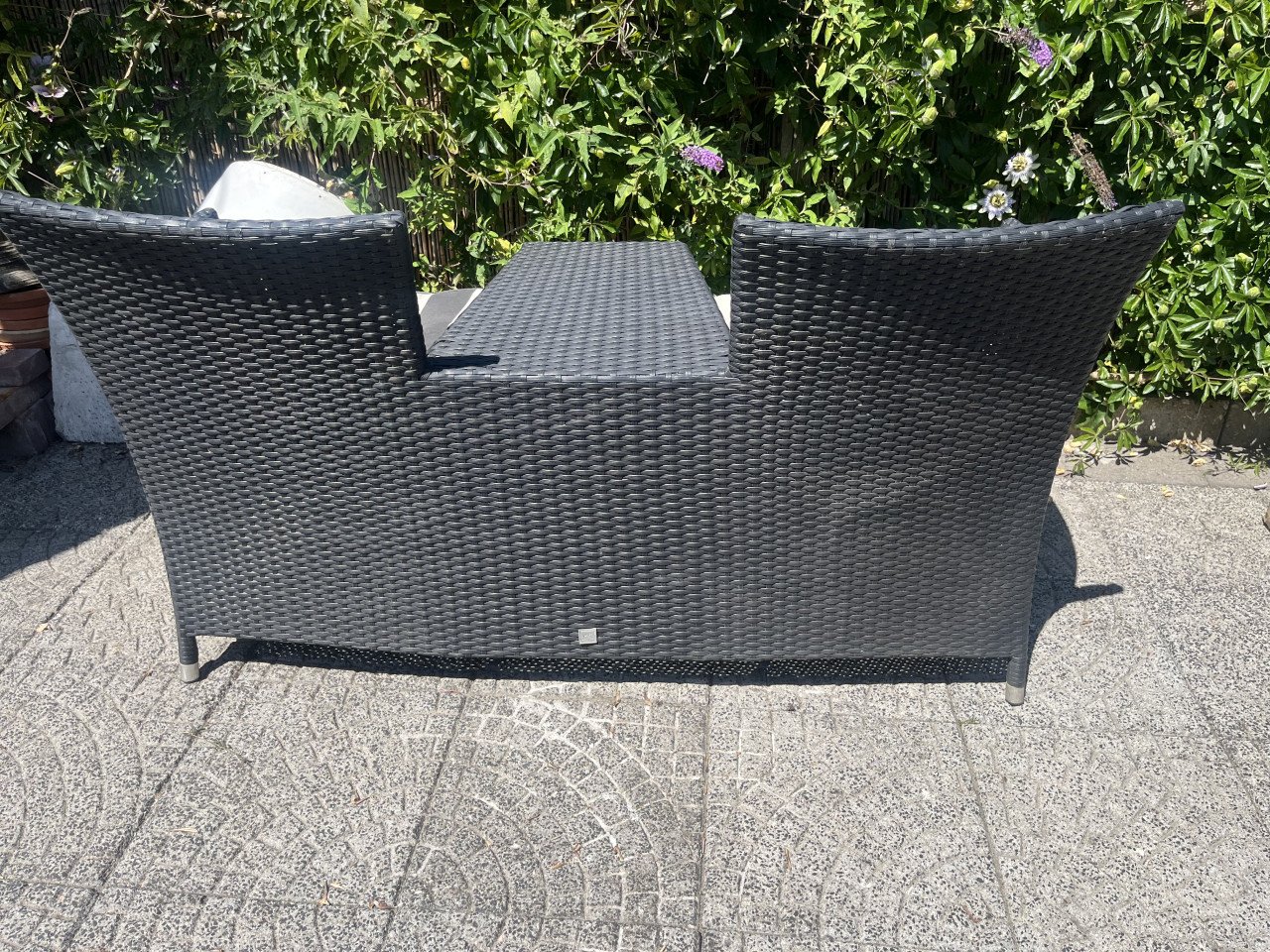 Tuinbankje met tafel, en los tafeltje kunststof  Antraciet