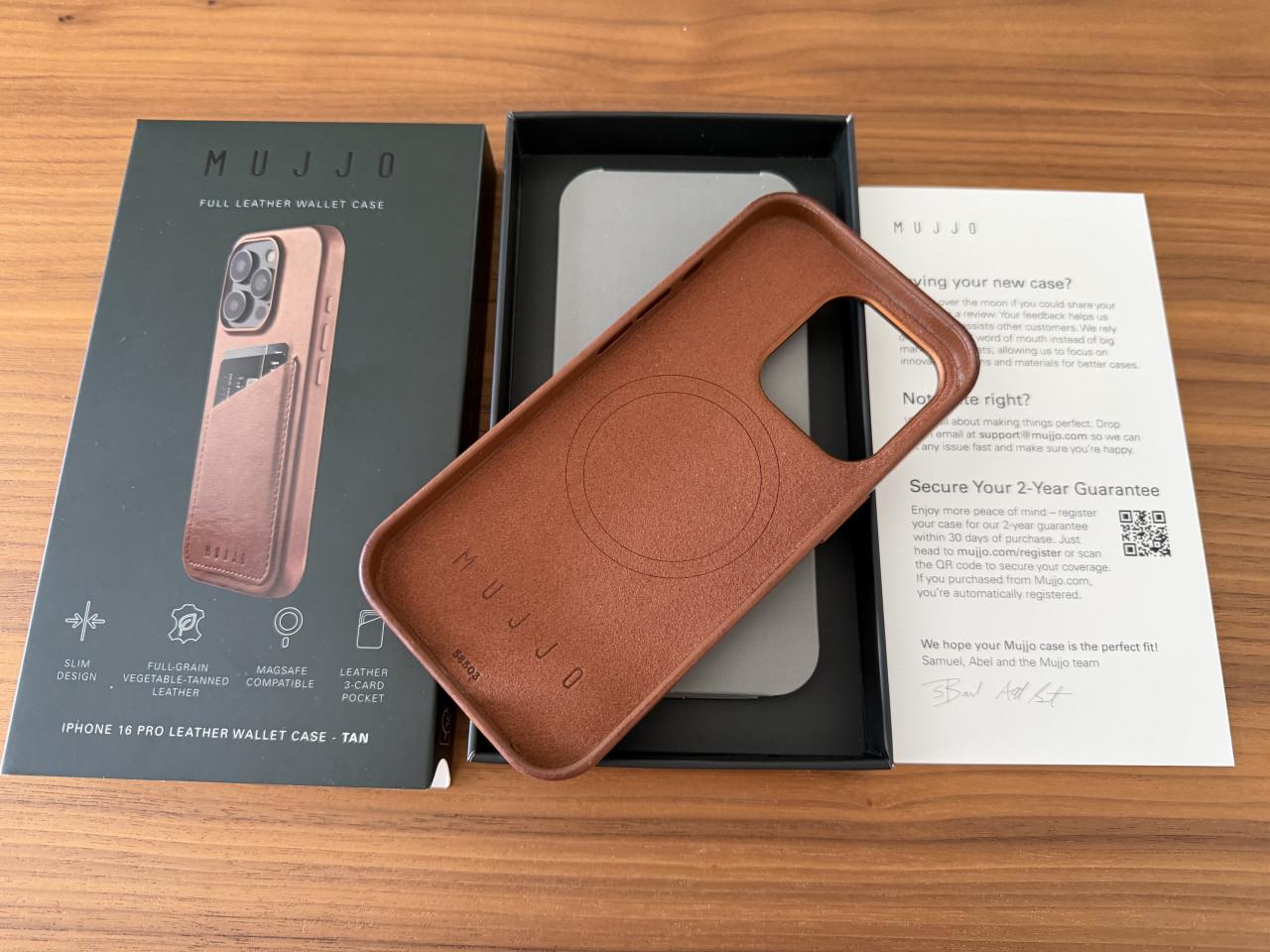 Mujjo lederen hoes iPhone 16 Pro
