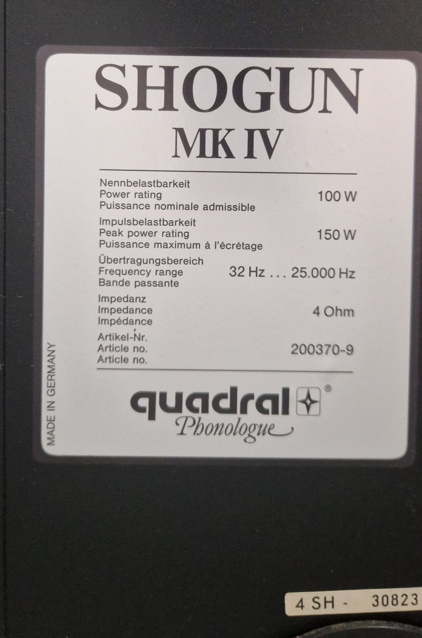 QUADRAL SHOGUN MK IV BLACK