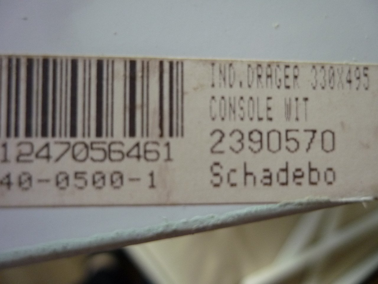 Schadebo plankdrager met schoor ijzergelakt wit 330x495 mm