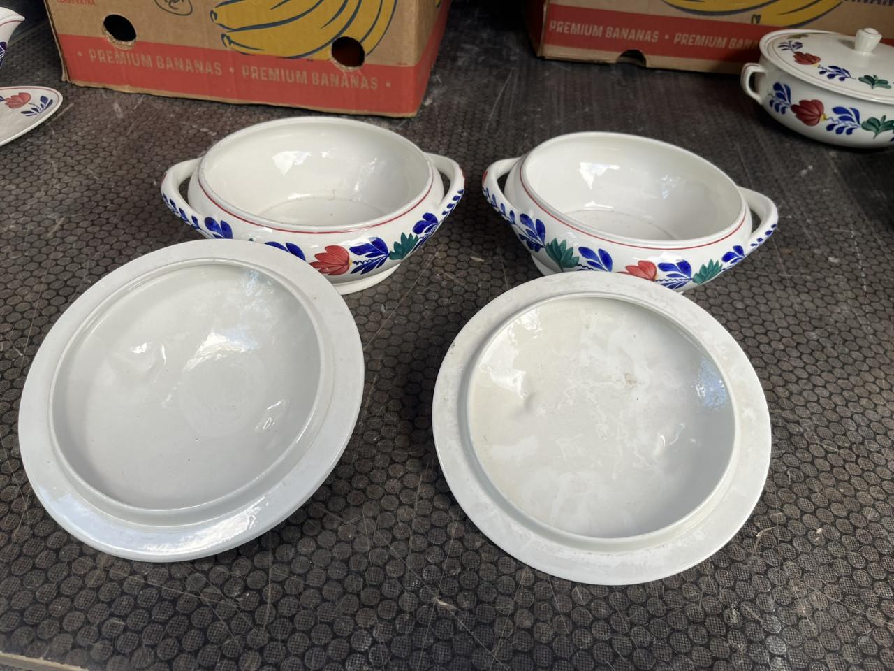 Boerenbont dekschalen en sauskommen