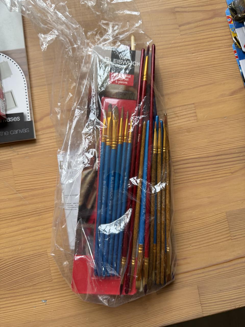 Schilderezels , kwasten , canvassen enzovoort
