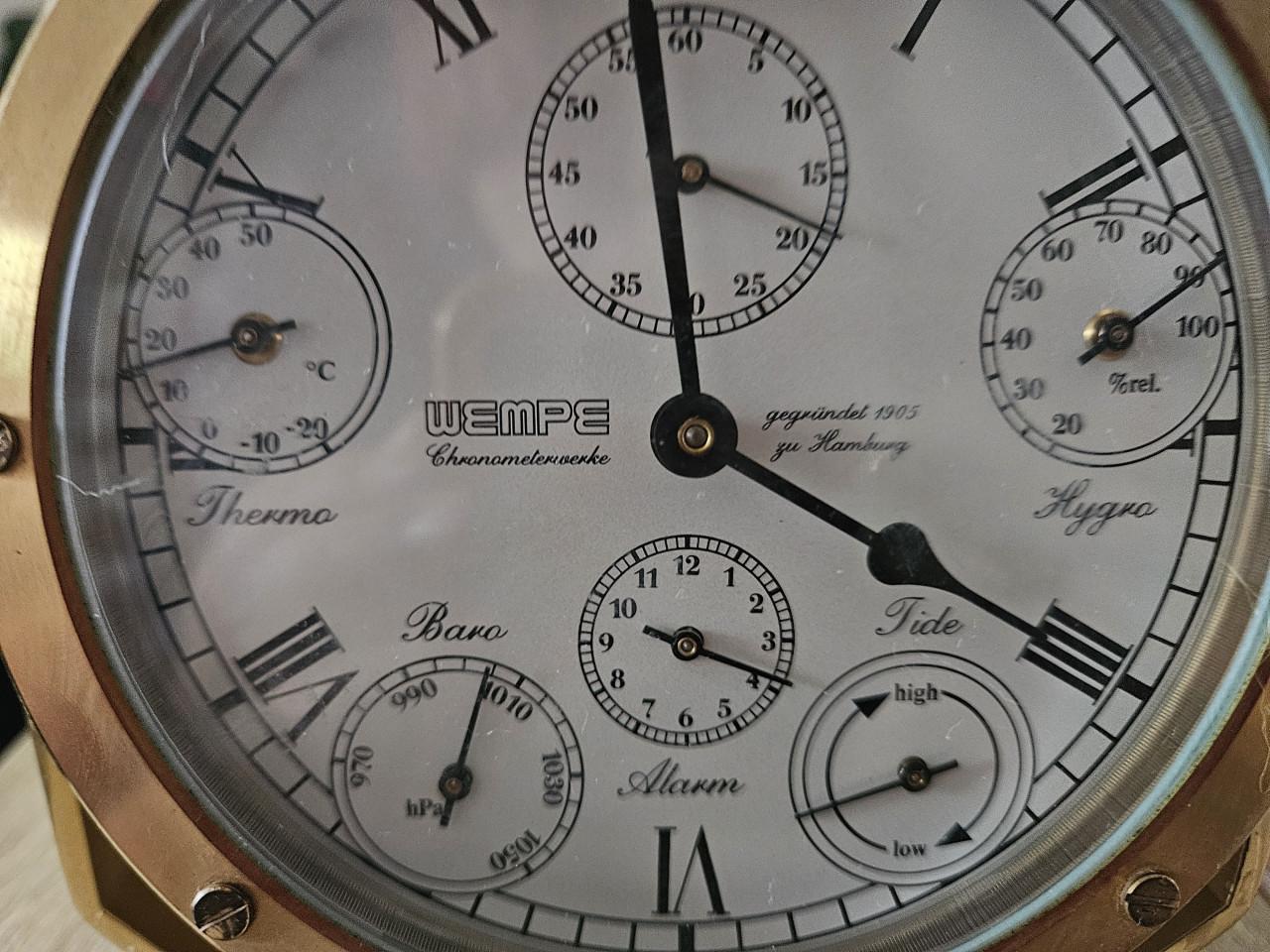 Koperen nautische klok Wempe