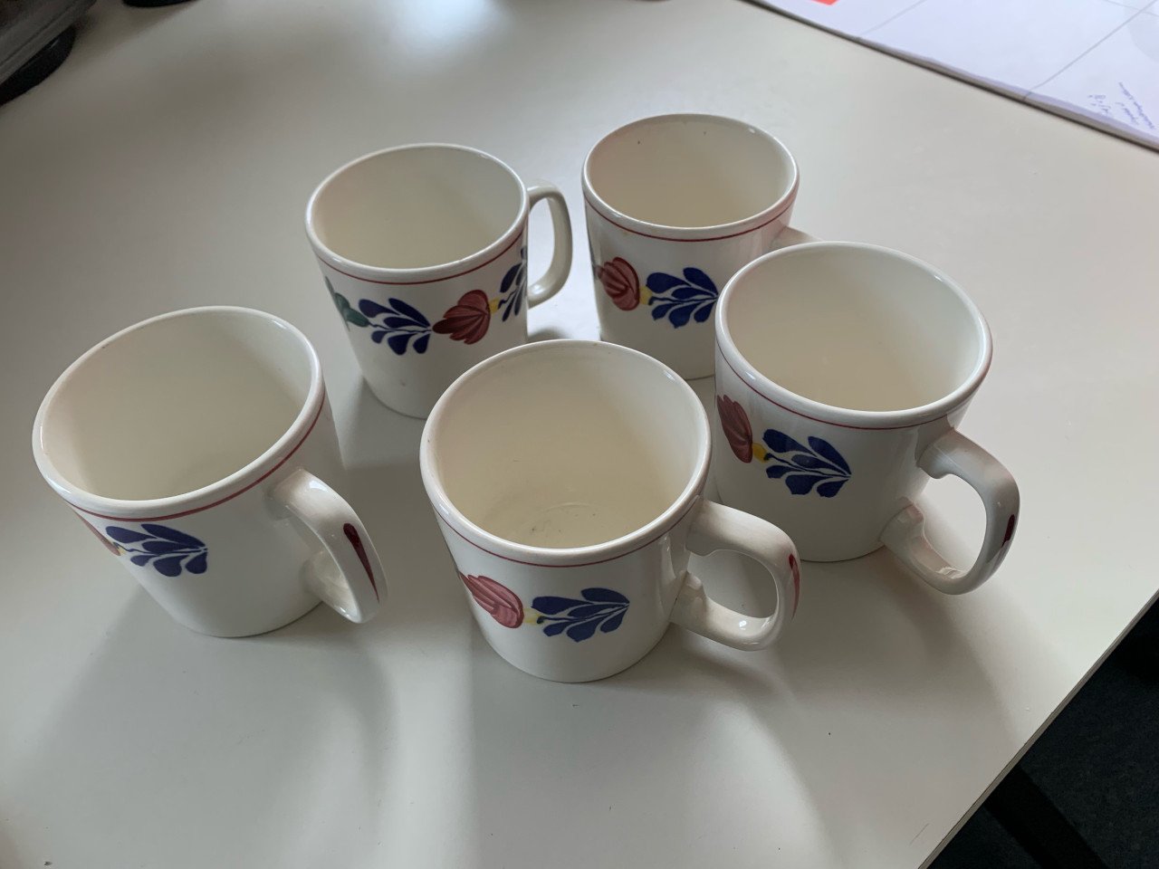 5 koffiemokken boerenbont z.g.a.n.