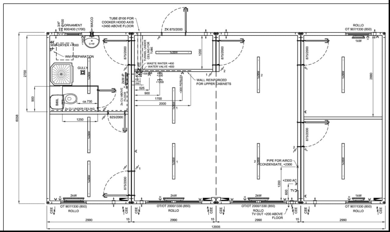 Woonunit / tijdelijke woning / kantoorunit 12x6m te huur