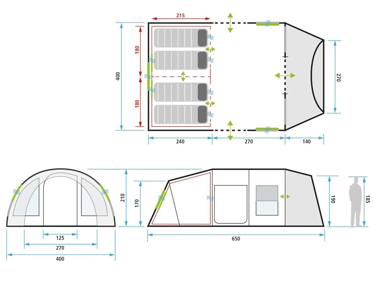 6 persoons tent poly/katoen obelink