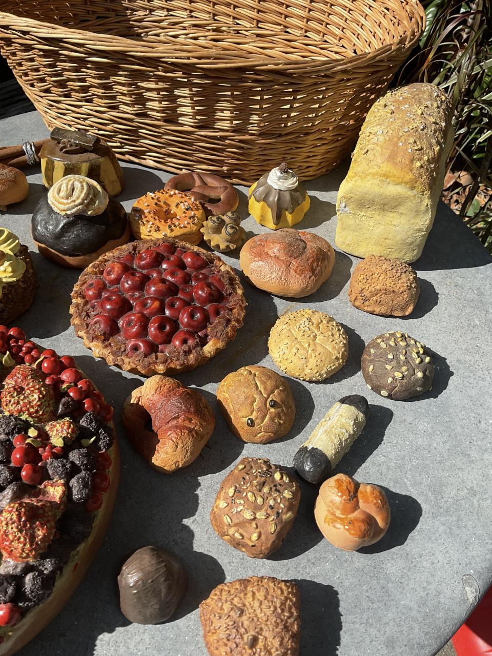 Etalage materiaal van een bakkerij