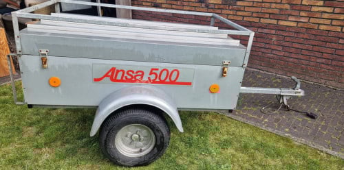 Anssems 500 bagagewagen met stevig draagrek + ledverlichting + staanbeugels