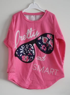 Roos shirt met zonnebril  maat 110