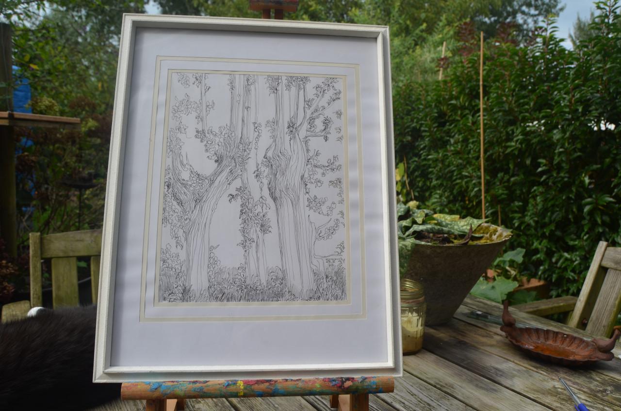 9 x Hendrik Voskuijl (1893 - 1980) potloodtek. bomen (1) o.a. Slenaken