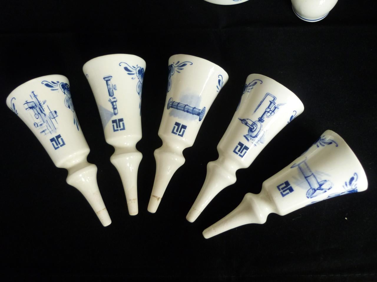 Vintage Regina Gouda Delfts blauwe likeurset + 5 schenktuit