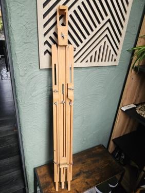 Grote houten vintage schildersezel, opvouwbaar, nette staat