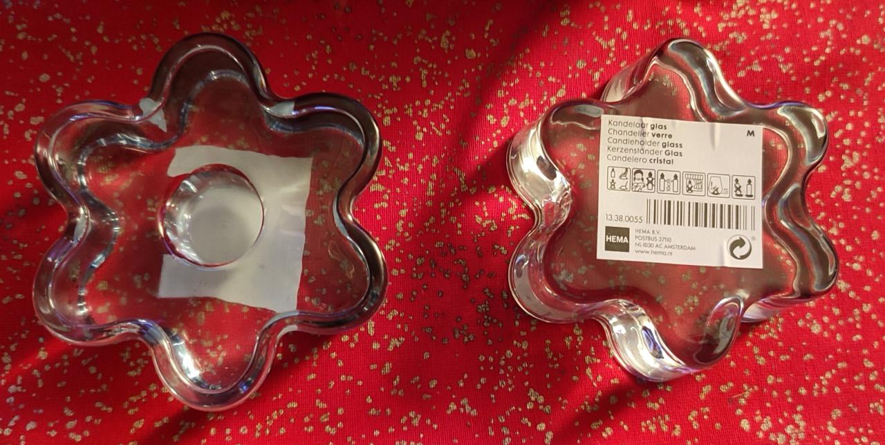 Hema glas kandelaar - heel stabiel - 9 cm