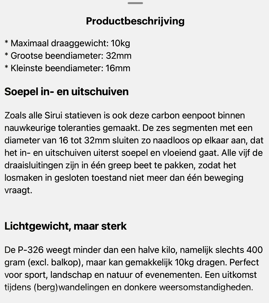 Monopod statief
