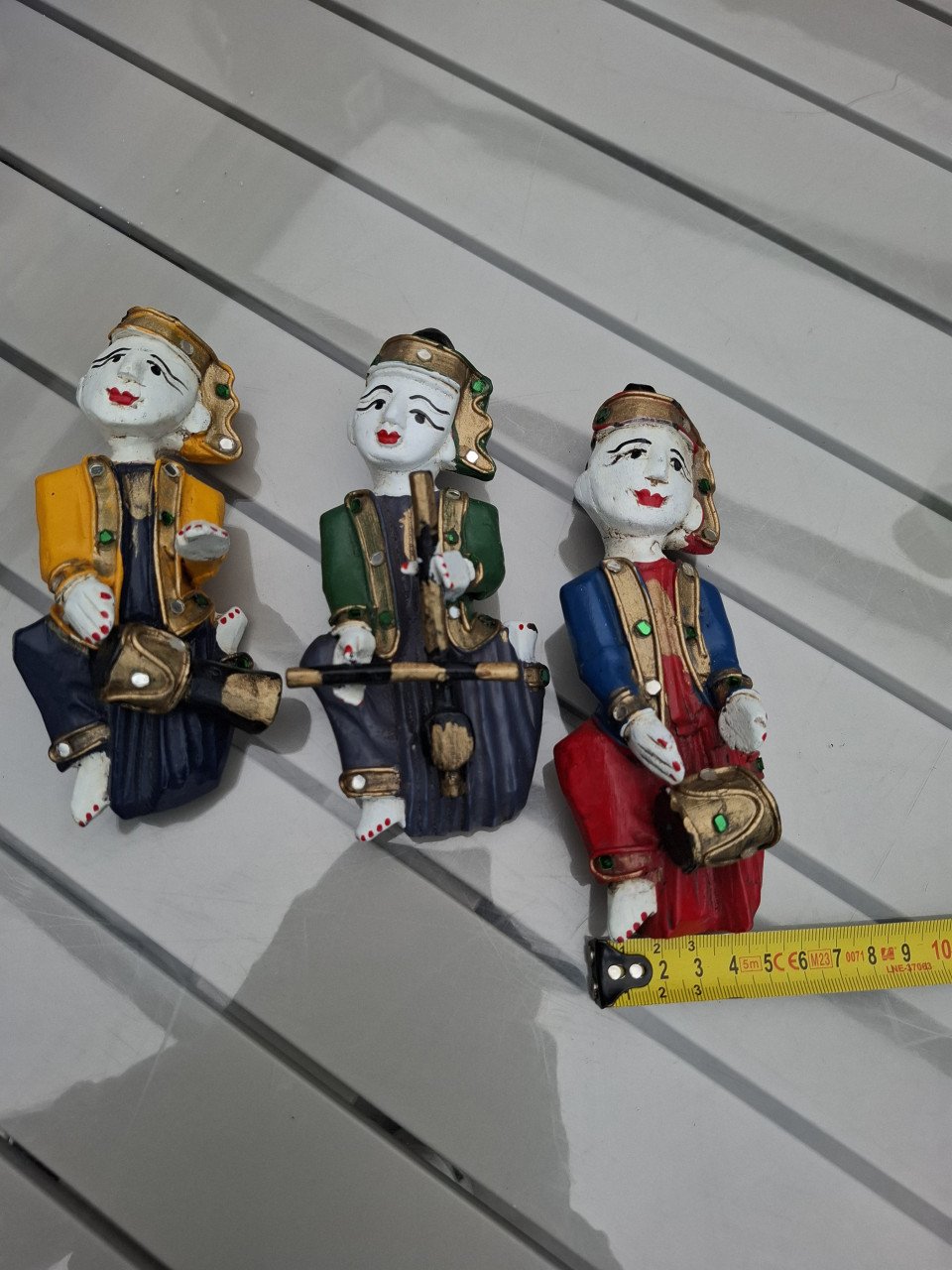 3 houten Birmese muzikanten antiek