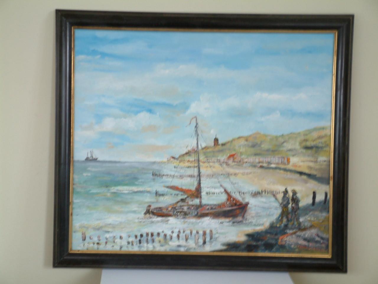 Strand  120 x 80 cm   zie schilderijen Jac Caljouw Arnemuiden