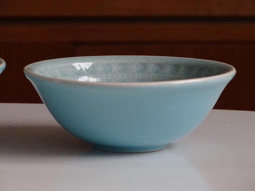 2 Celadon Schaaltjes Rijstkommen China T.E.A.B.