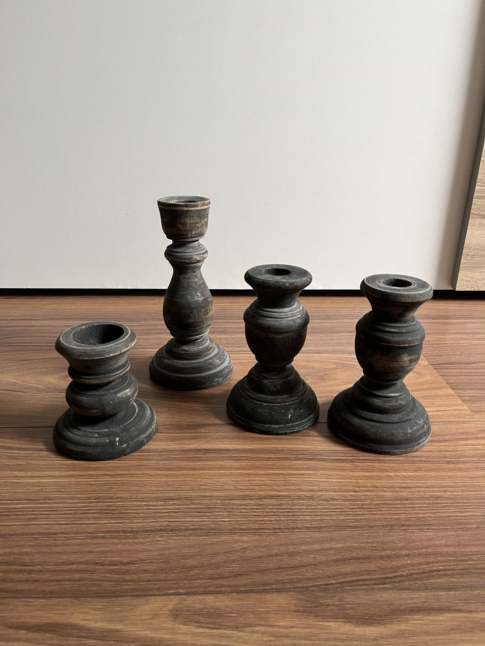 Houten kandelaars
