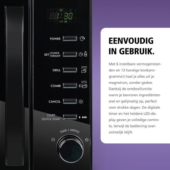 Brabantia BBEK1145DG Magnetron Grillfunctie 13 automatische kookprogramma’s