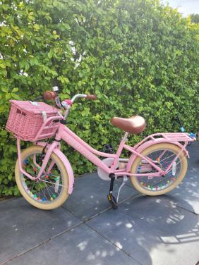 Roze meisjesfiets, 18 inch