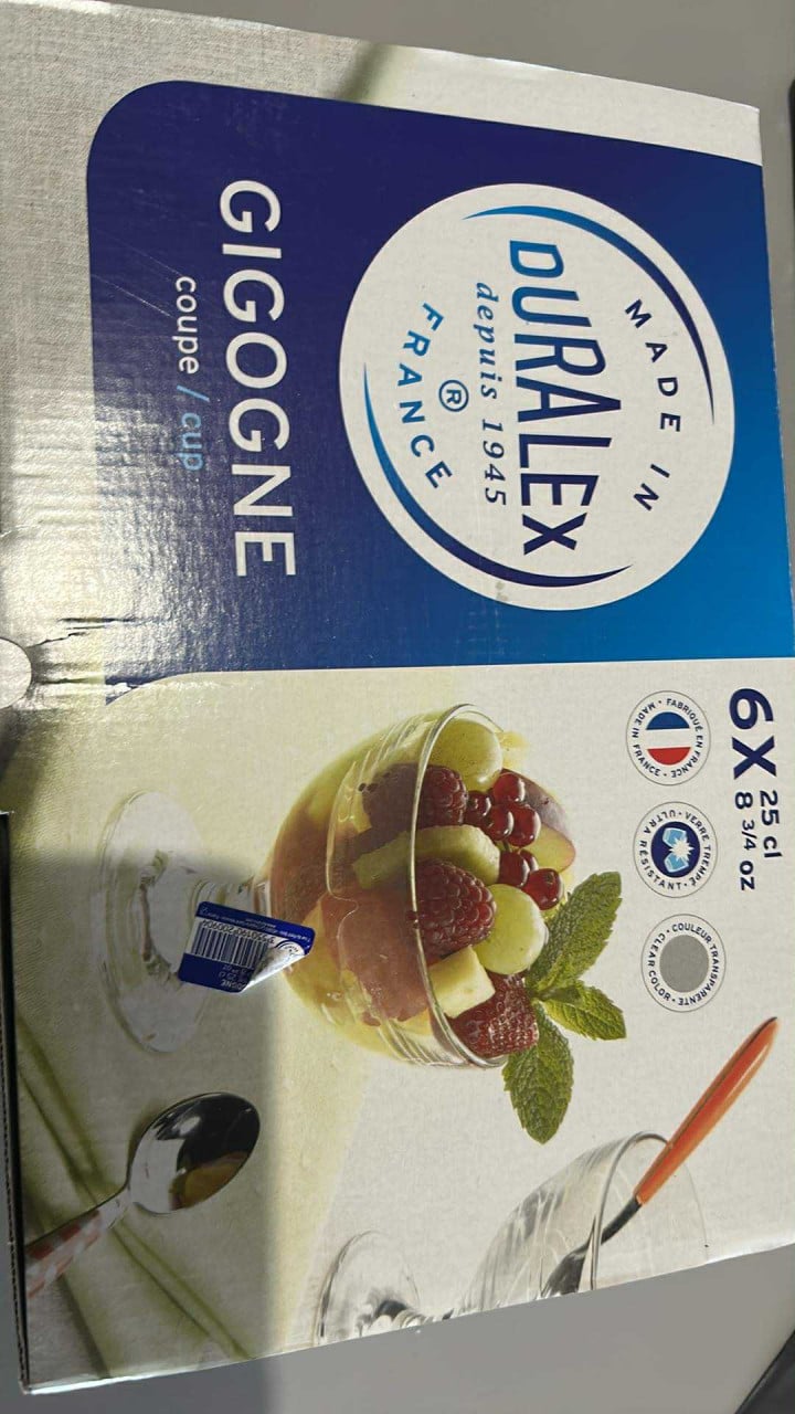 Mooie Duralex dessert coupe, gemaakt in Frankrijk. per 6  5 euro