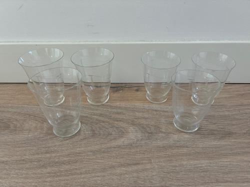 Antieke waterglazen, 2x3 stuks
