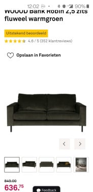 Bank, Woood, 2,5 zits, donkergroen