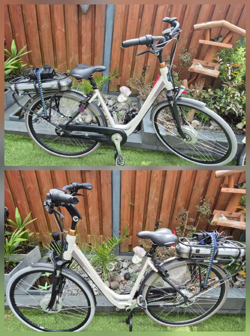 Nog wat elektrische fietsen en normale fietsen staan...