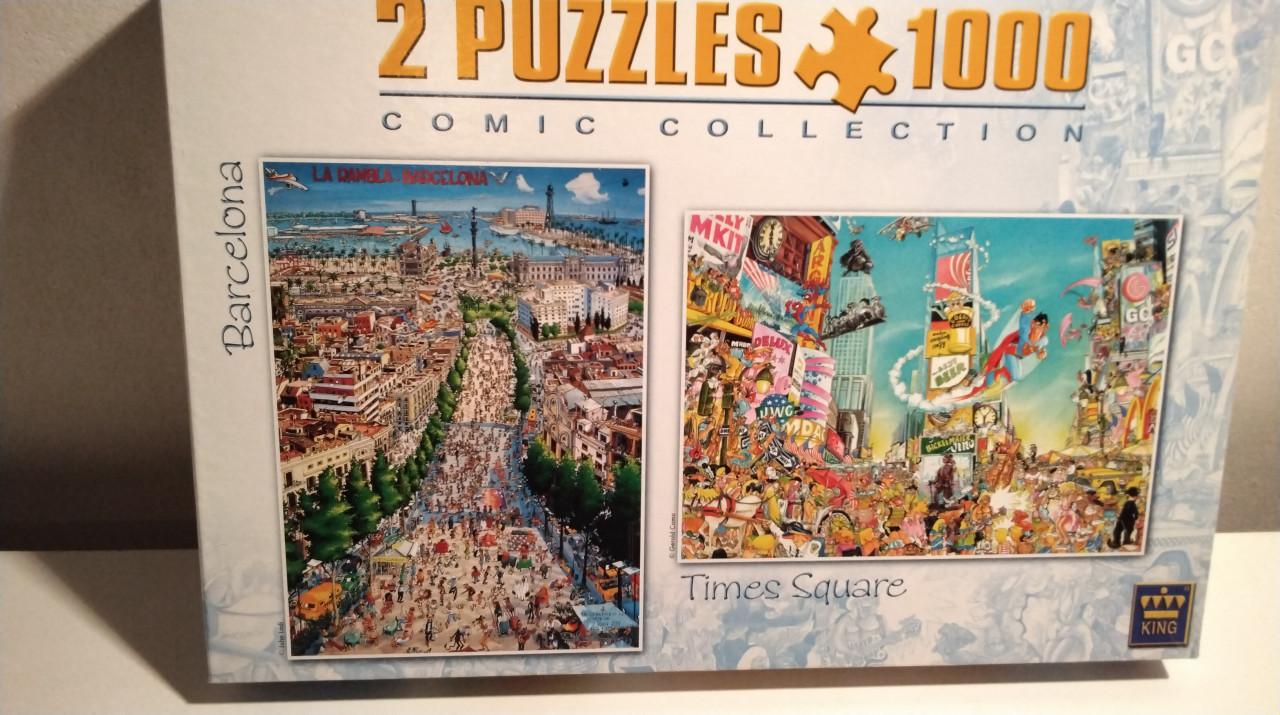 50 puzzels, 1000 stukjes per puzzel