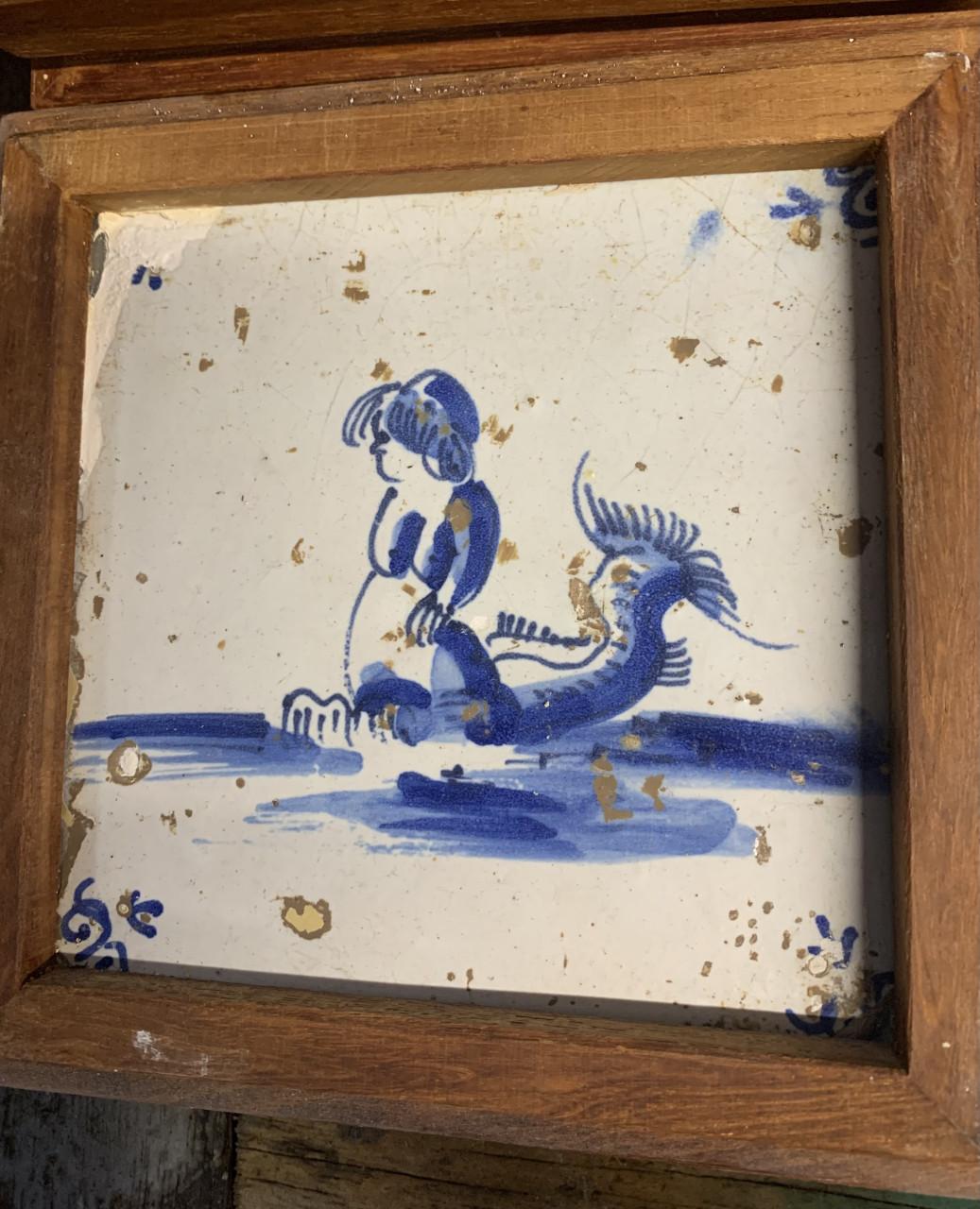 Antiek - Delfsblauwe tegeltjes