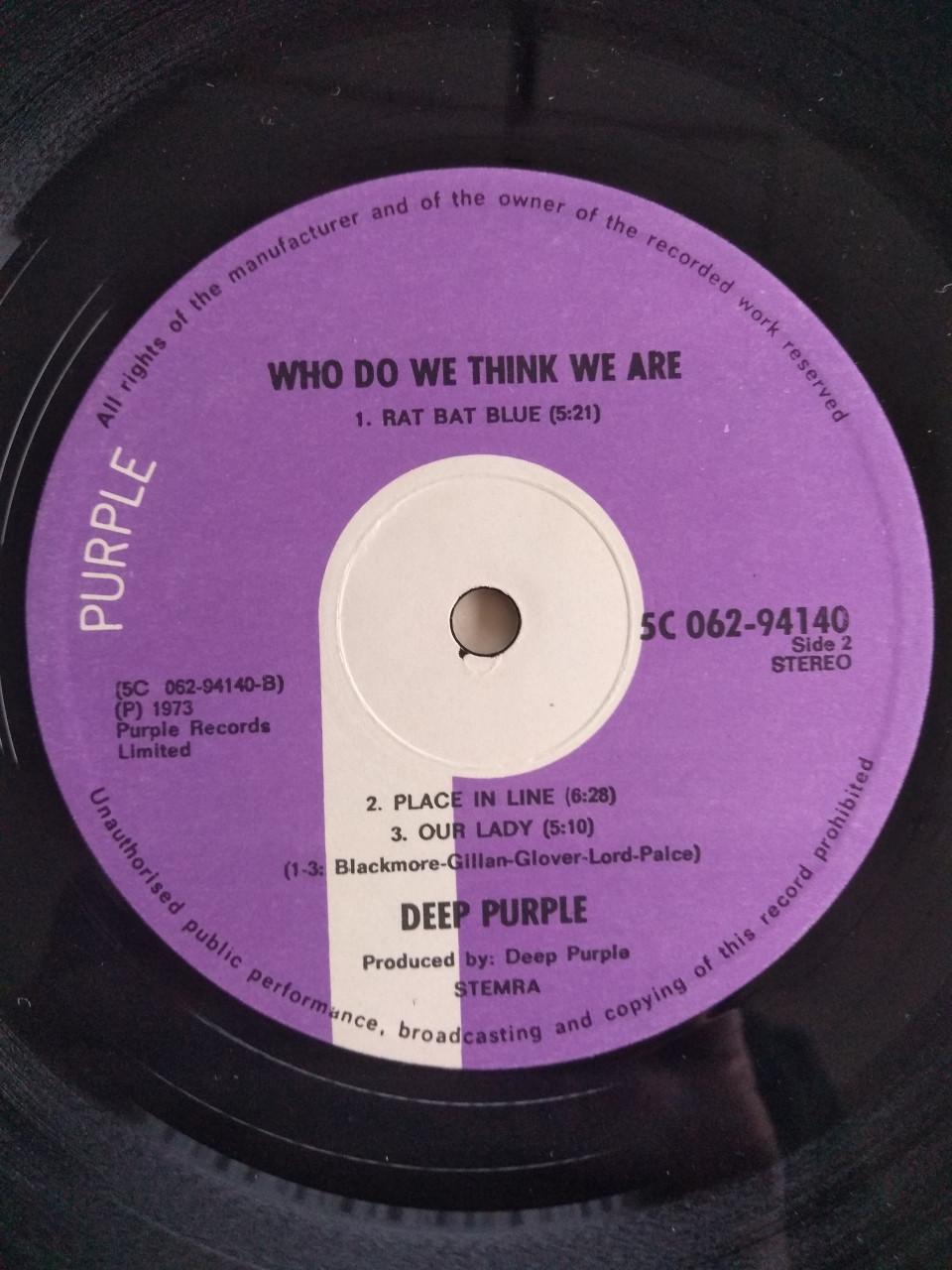 Te Koop LP Deep  Purple –  Who De We Think We Are