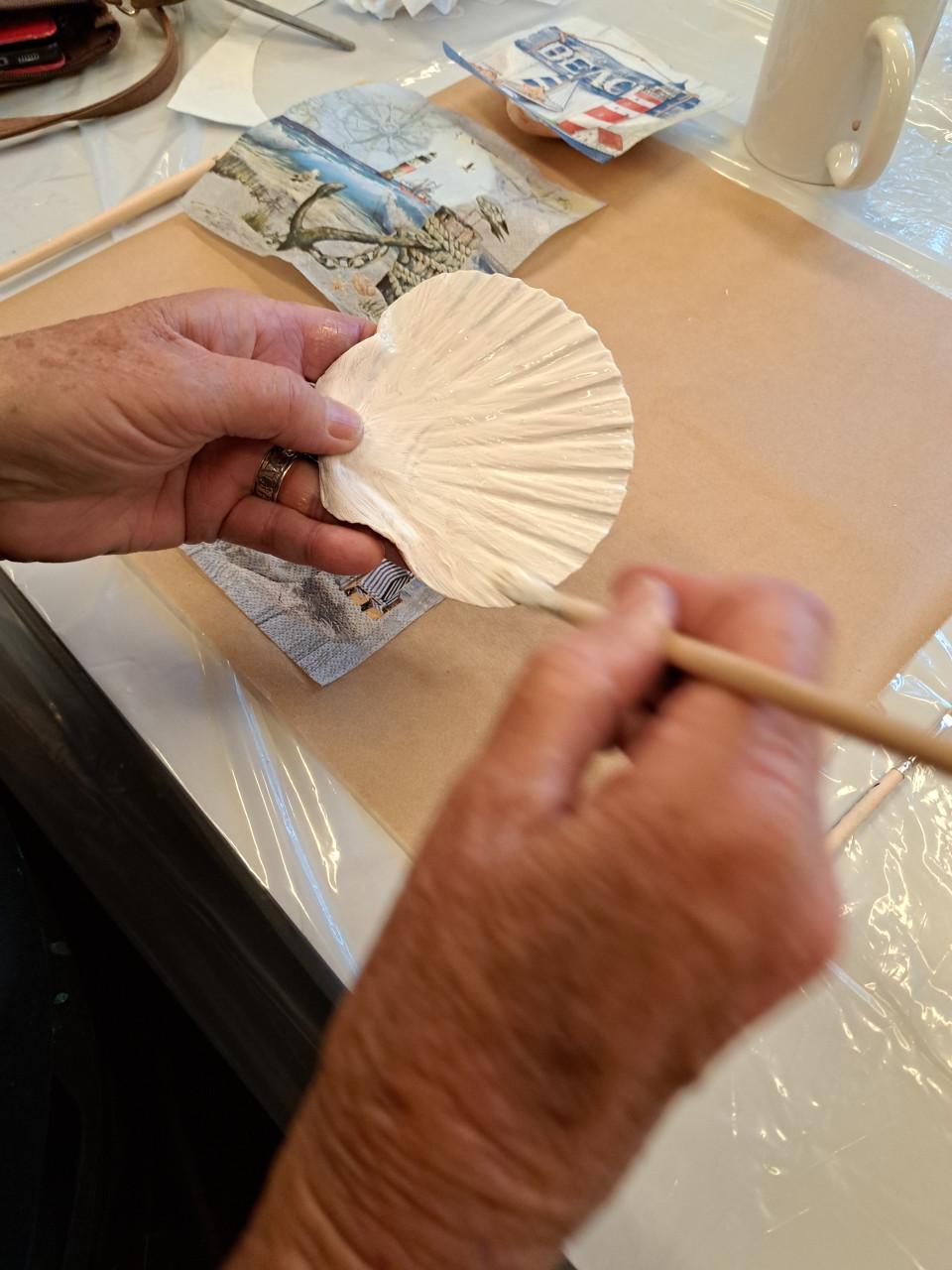 Workshop Decoupage op Sint-Jacobsschelpen