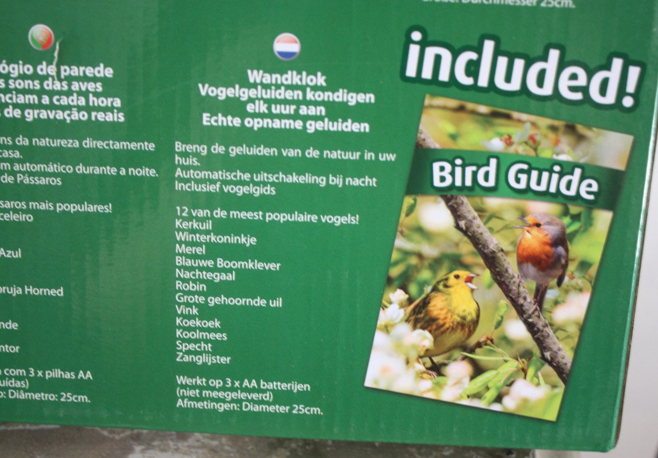 Nieuw in verpakking Birdsong Clock - Klok met Vogelgeluiden elk uur - Groen