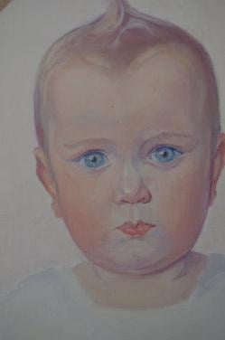 Aaaah wat lief! Tineke!! Olieverf op doek.