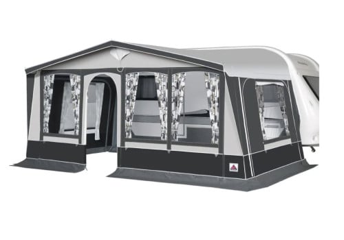 Voortent Dorema Ibiza 240 (13) all-season, zwart fiber frame